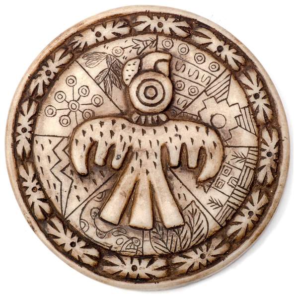 Andean Symbology Tile - Condor - Round