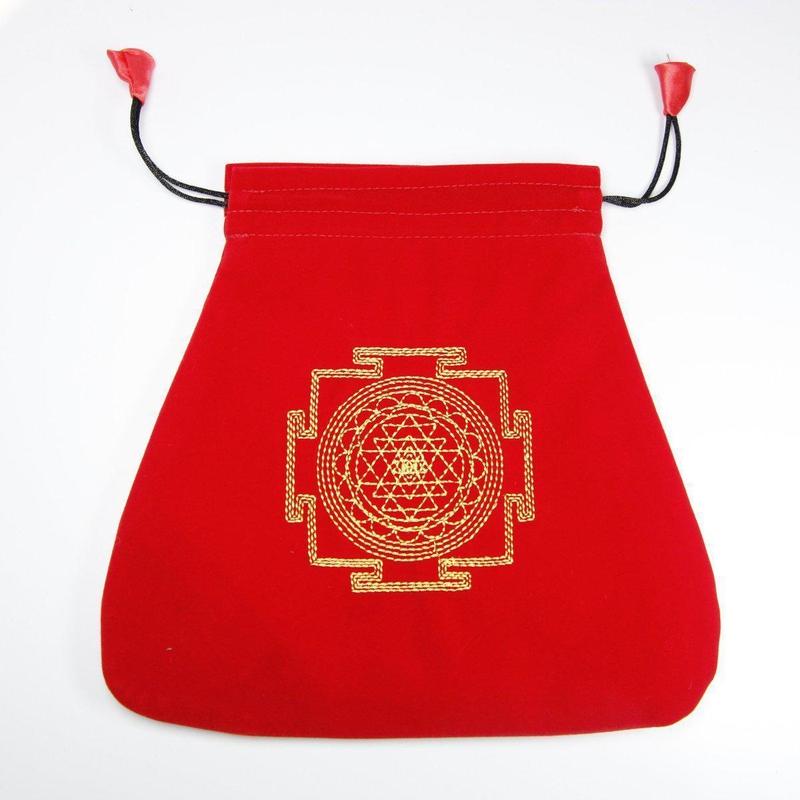 Sri Yantra Red Velvet Tarot Bag